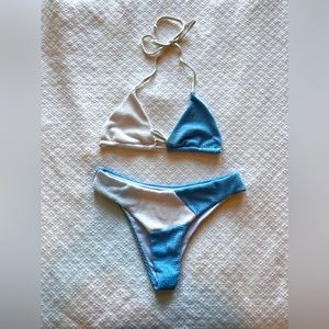 White and blue Bikini